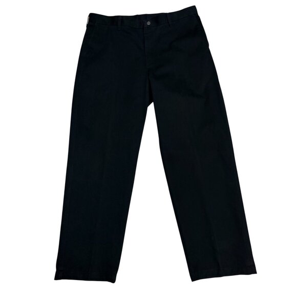 Men's Lee Performance Khakis 38x30 Black Pants Flat Front Classic Fit Cotton - Picture 1 of 7